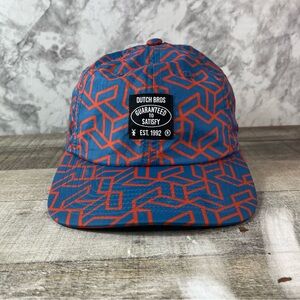 Dutch Bros Hat Cap Blue Orange Geometric Adjustable Strapback Logo Mens Adults